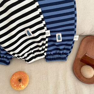 <span class=keywords><strong>Pantaloni</strong></span> Sportivi per Bambini Primavera 2025 Nuova Moda Casual Larghi in Cotone Rivestito in PU a Righe Stile Coreano - Product Image 3