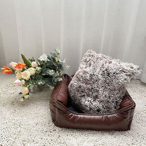 Faux Leather Dog Cat Bed <strong>Liner</strong> Square Deep Sleep <strong>Pet</strong> Bed Mat - Product Image 4