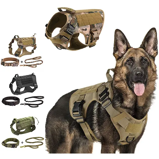 2023 Groot Hondentuig Huisdier Duitse Herder K9 Malinois Trainingsvest Tactisch Hondentuig En Leiband Set Voor Hondenaccessoires