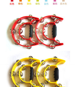 แทมบูรีนพลาสติกสองแถวหลากสีขายส่งราคาดี - Product Image 2