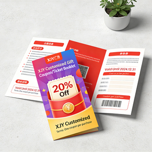 Brochure personnalisée XJY en carton duplex format A4, impression offset, pour bons <span class=keywords><strong>de</strong></span> <span class=keywords><strong>réduction</strong></span>/tickets, avec sérigraphie - Product Image 2
