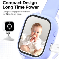 Jam tangan nirkabel portabel, Monitor kamera bayi dengan penglihatan malam inframerah tanpa Wifi tanpa App 1080P, kamera Monitor jam tangan