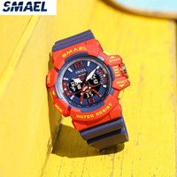 Montre sport numérique de luxe SMAEL 8065, chronomètre, bracelet en silicone lumineux, mouvement à quartz japonais, résistance à l'eau 50 bars, pour l'extérieur