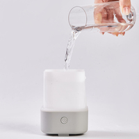 Mini humidificateur d'aromathérapie en bois rechargeable par USB LED ultrasonique de grain de bois
