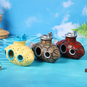 Eco-vriendelijke PVC Retro onderzeeër Hideout Plastic <span class=keywords><strong>Aquarium</strong></span> Plant voor Garnalen Vis Broeding Boxed Landscaped Decoratieve - Product Image 1