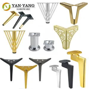 Yanyang Factory Sale Golden Sofa Feet Metal Cabinet Furniture Leg Antique Brass Gold Sofa Cabinet Chrome Legs