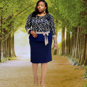 Styles OL tendance, ensemble deux pièces, robes grandes tailles pour femmes - Product Image 3