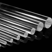 Tige acrylique personnalisable transparente, cylindre en cristal massif de grand diamètre, guide de lumière, utilisation industrielle, moulage, découpe, 500 mm