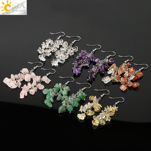 <span class=keywords><strong>Boucles</strong></span> <span class=keywords><strong>d</strong></span>'<span class=keywords><strong>oreilles</strong></span> pendantes en cristal de pierre naturelle CSJA, <span class=keywords><strong>7</strong></span> <span class=keywords><strong>chakras</strong></span>, perles irrégulières, pour femmes, G458 - Product Image 4