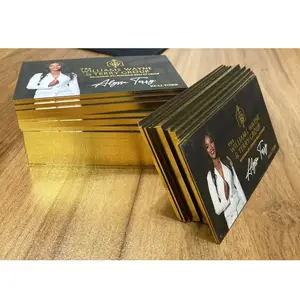 Estampado de lámina de oro de lujo personalizado de alta calidad, tarjetas de visita de 3x2 pulgadas, tarjeta de nombre
