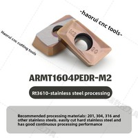 Plaquette de fraisage CNC APMT1604 en acier inoxydable / carbure HTM avec revêtement pour fraiseuse Dulong, rayon d'angle R08