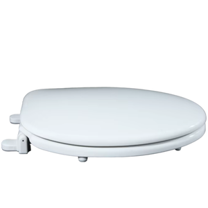 Siège de toilette ovale blanc élégant avec technologie d'ouverture silencieuse et système de fixation rapide pour un entretien de la salle de bain sans effort - Product Image 1