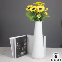Ensemble de 2 vases en céramique bicolores modernes, terracotta et blanc mat, vases décoratifs coniques pour la maison, le salon, la table, cadeau