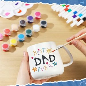 Ensemble de peinture pour tasse en céramique blanche pour peinture de bricolage, <span class=keywords><strong>kit</strong></span> complet de peinture en céramique avec fournitures d'art - Product Image 5