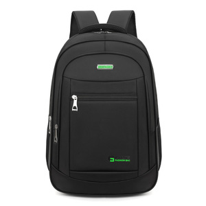 Laptop <b>Backpack</b> <b>Large</b> Capacity Black Shoulder Straps For Boys College Student Travel Business Use Solid Color QY-2991 - Product Image 1