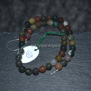 Round Stone Beads Strand for <b>Bracelet</b> Making Fancy Jasper Healing Gemstone From Gujarat Crystalexport.com - Product Image 2