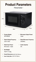 Oven Microwave Terlaris Afrika 20L 25L 1150W Alat Multifungsi Elektrik dengan Pengatur Suhu dan Timer untuk Rumah dan Hotel