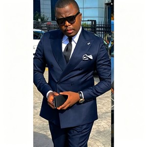 Costume 2 pièces pour homme, veste et <span class=keywords><strong>pantalon</strong></span>, revers pointus, ensemble blazer, <span class=keywords><strong>mariage</strong></span>, anniversaire, <span class=keywords><strong>cocktail</strong></span>, soirée, smoking gris, double boutonnage - Product Image 6