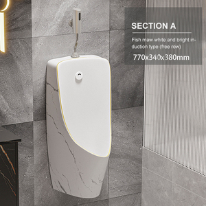 Sensor colgante de pared de grano de <span class=keywords><strong>roca</strong></span> blanca, urinales masculinos de cerámica personalizados, precio competitivo - Product Image 2