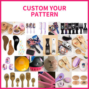 Benutzer definiertes Logo Magic Handle Anti statischer Detang ler Kamm Nass bürste Zebra muster Leoparden muster Haarent wickler bürste - Product Image 2