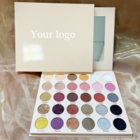 Palette de fards à paupières personnalisée de luxe, imperméable, poudre compacte minérale foncée, marque privée, maquillage végétalien scintillant, haute pigmentation