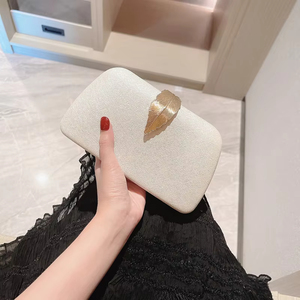 Luxo feminino metálico folhas encerramento noite saco embreagem pequenas bolsas crossbody formal para festas de casamento moda nupcial - Product Image 4