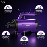 Sèche-cheveux pour animaux Shernbao 1500W, portable, double température, faible bruit, pour la maison, le salon d'animalerie et le detailing automobile