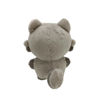 Porte-clés personnalisé en peluche Grumpy Raccoon, mini jouet en peluche doux et mignon avec broderie cerise