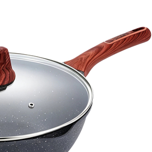 Wok classique écologique en aluminium avec fond à induction et revêtement antiadhésif, fond plat - Product Image 6