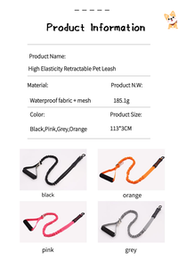 Guinzaglio Retrattile Riflettente alla Moda, Impermeabile, con Manico Imbottito Morbido e Regolabile, Senza Trazione, in <span class=keywords><strong>Tessuto</strong></span> Elastico, Fornitura Diretta dalla Fabbrica - Product Image 2