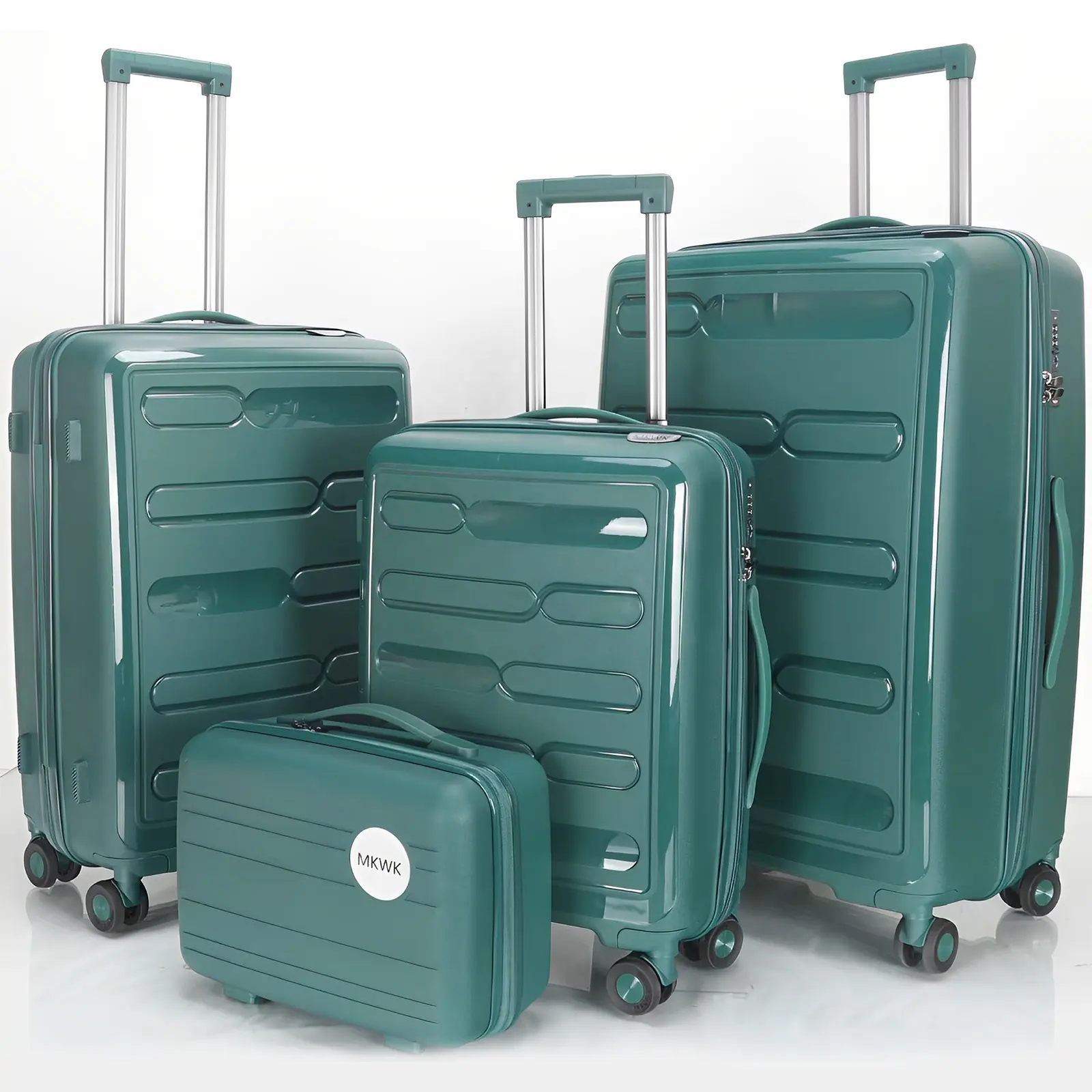 Kunden spezifisches Pp-Gepäckset Reisegepäck Klassischer Koffer Gepäckwagen-Koffer mit Kosmetik taschen