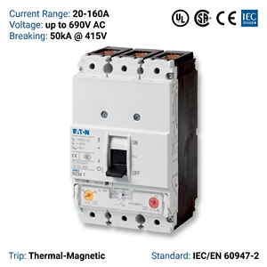 เบรกเกอร์แบบหล่อขึ้นรูป NZM ซีรีส์ NZMB1-A32-NA 32A 3P 480V CE  CCC ISO สำหรับระบบจ่ายไฟฟ้าอุตสาหกรรม - Product Image 3