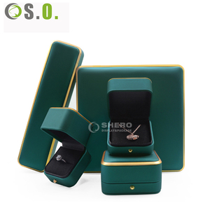 Premium Pu Leather Jewelry <b>Box</b> Set With Gold Edge Custom Logo For <b>Ring</b> Pendant Bracelet Earring Elegant Jewellery - Product Image 5