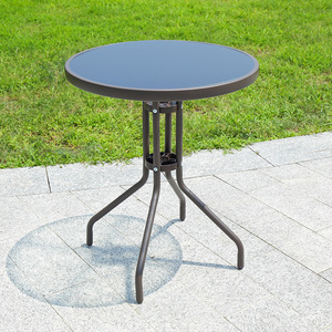 Tables d'extérieur Loisirs <span class=keywords><strong>en</strong></span> <span class=keywords><strong>fer</strong></span> <span class=keywords><strong>forgé</strong></span> Café Bar <span class=keywords><strong>Jardin</strong></span> Tables d'extérieur Tables à manger carrées <span class=keywords><strong>et</strong></span> rondes <span class=keywords><strong>en</strong></span> verre trempé à ciel ouvert - Product Image 4