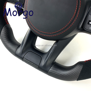 Volant personnalisé en fibre de carbone et cuir Morgo pour Mercedes-Benz <span class=keywords><strong>GT</strong></span> avec style sport racing en cuir noir - Product Image 3