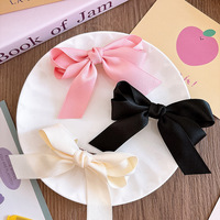 Barrettes élégantes pour cheveux, style français, avec nœuds en tissu et longs rubans pour filles