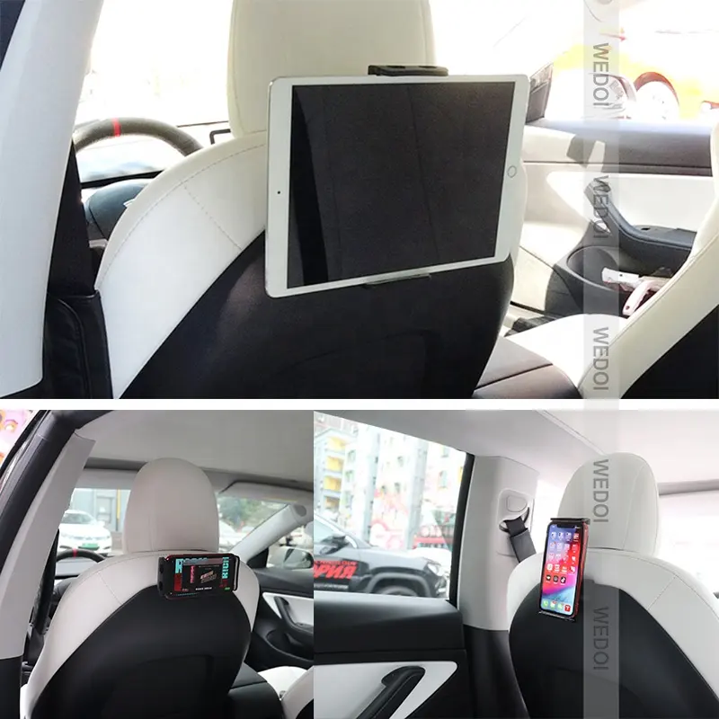 Crochets d'appui-tête de voiture avec Support de téléphone, siège arrière pour téléphone Ipad, Support de siège arrière Mobile, Support de Clip pour enfant