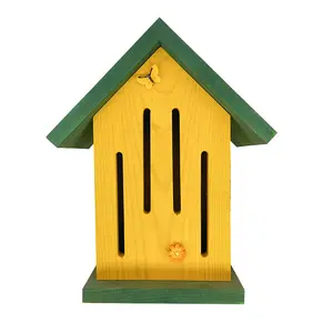 new product Custom logo wood nesting box bird house garden butterfly hotel Spray-painted solid wood butterfly nest