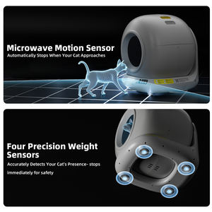 Lettiera per Gatti Automatica Intelligente ed Ecologica, Quadrata in ABS con Controllo degli Odori, Autopulente, Grande Capacità 78L - Product Image 3