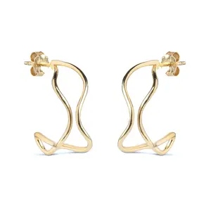 Milskye custom fashion luxury 18k gold plated 925 silver sleek simple new basketball hoop specially designed hoop earrings