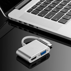 2 ใน 1 Type-C ถึง HDTV VGA อะแดปเตอร์ฮับ 4K USB C ตัวแปลงตัวเชื่อมต่อวิดีโอสำหรับแล็ปท็อปแท็บเล็ตพีซีซัมซุง - Product Image 2
