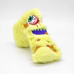 Latest Design Custom Embroidery Logo Golf Headcover Yellow Monsters Plush Golf Blade Putter Cover