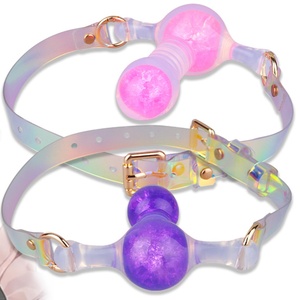 ที่ปิดปากคริสตัลแบบใหม่พร้อมสายรัด BDSM ปรับได้ 2 ขนาดและสีให้เลือก สำหรับเกม SM สำหรับผู้ใหญ่ - Product Image 1