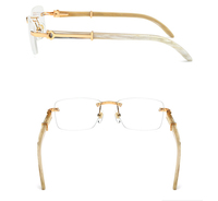 Lunettes en corne de buffle pour hommes et femmes, montures carrées, lunettes de vue de luxe, lunettes optiques 50251