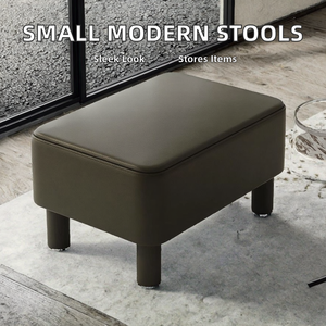 Tabourets bas en tissu simples et petits pour le rangement, pour le changement de chaussures à la maison, salon, canapé - Product Image 2