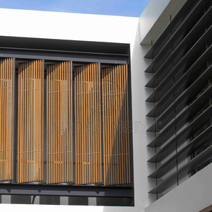 Panneaux <span class=keywords><strong>à</strong></span> lamelles en alliage d'aluminium au design unique, ouverture verticale, volets extérieurs pour hôtel - Product Image 4