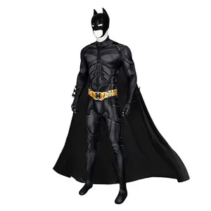 蝙蝠男子超级英雄服装成人黑暗超级英雄骑士连身衣斗篷蝙蝠面具角色扮演万圣节服装派对套装