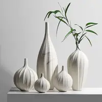Vases modernes blancs en céramique, bocaux créatifs en forme d'ail décoratifs