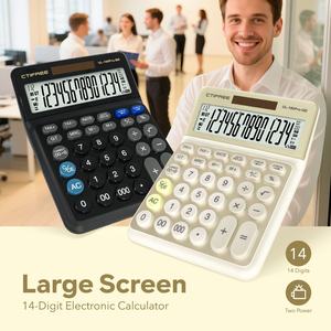 เครื่องคิดเลขตั้งโต๊ะอิเล็กทรอนิกส์ CTIFREE -190Pro 14 หลัก  แบบพื้นฐาน  ใช้พลังงานสองระบบ  ตัวเครื่องพลาสติก  พร้อมปฏิทิน  ได้รับการรับรองมาตรฐาน CE สำหรับธุรกิจ - Product Image 6