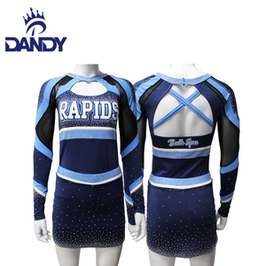 Uniformes Cheer personnalisés de haute qualité et bon marché pour jeunes Service OEM <span class=keywords><strong>Tenue</strong></span> de Cheerleading pour enfants avec haut et jupe - Product Image 6